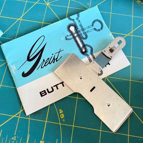 Set of 2 Greist Buttonholers Model Automatic Buttonhole Stitch Attachments w Box - Picture 12 of 12